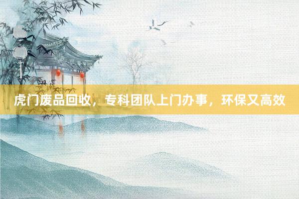 虎门废品回收，专科团队上门办事，环保又高效