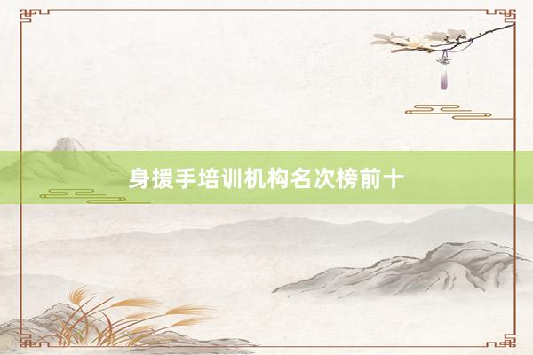 身援手培训机构名次榜前十